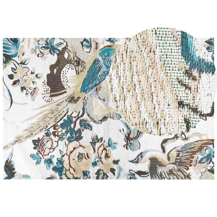 Cotton Area Rug Birds Motif 200x300cm Multicolour