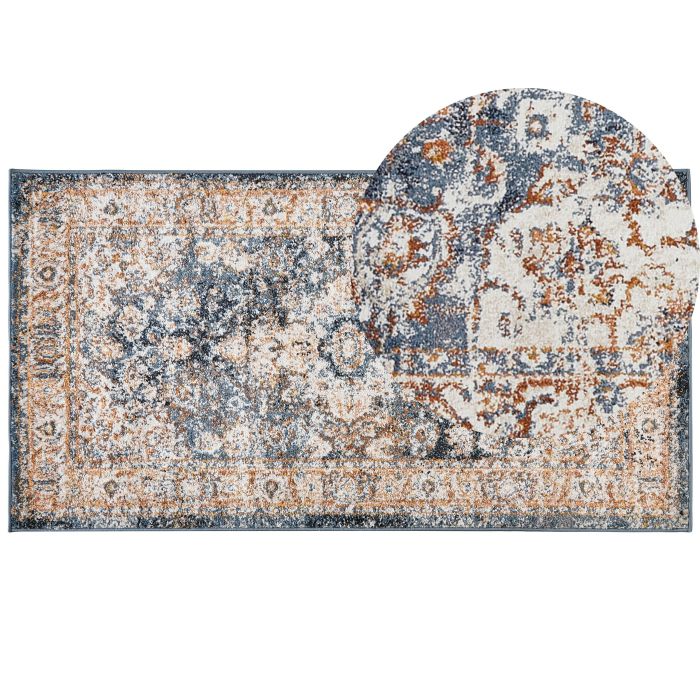 Area Rug 80x150cm Beige and Blue