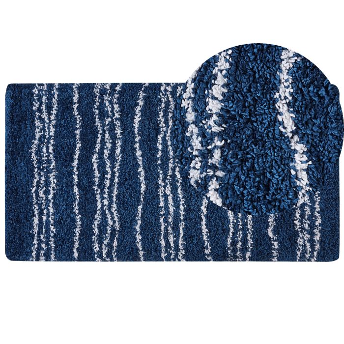 Shaggy Area Rug 80x150cm Blue and White