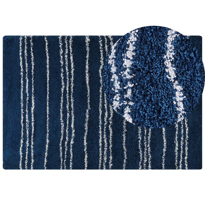 Shaggy Area Rug 200x300cm Blue and White
