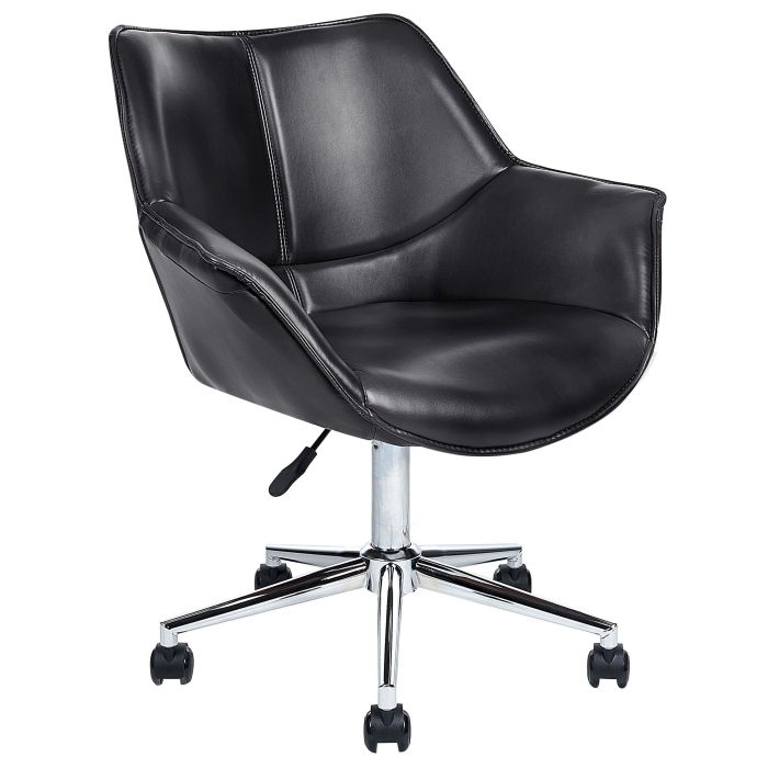 Faux Leather Desk Chair Black NEWDALE