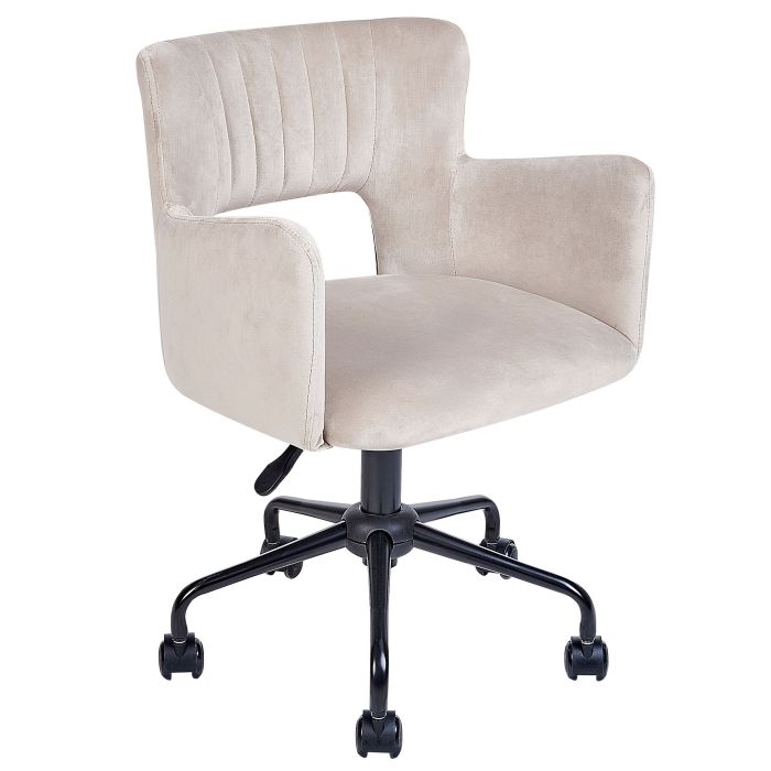 Velvet Desk Chair Taupe SANILAC