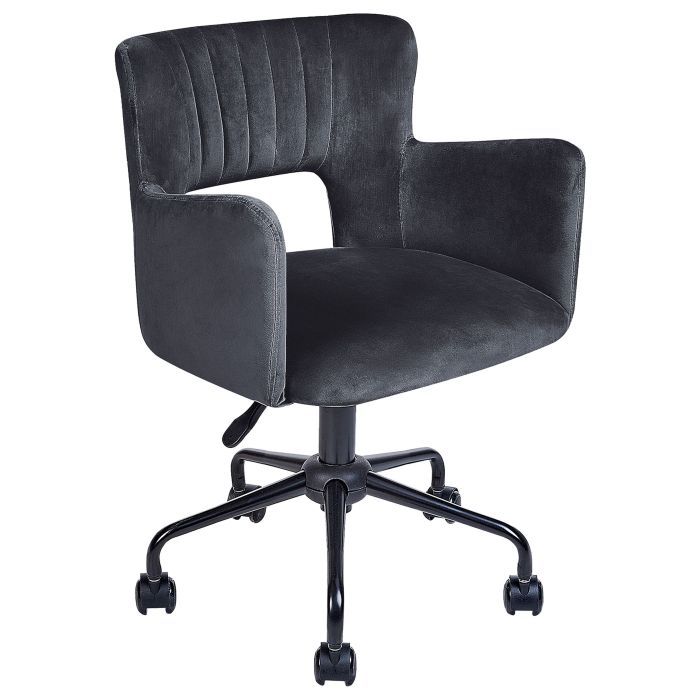 Velvet Desk Chair Black SANILAC