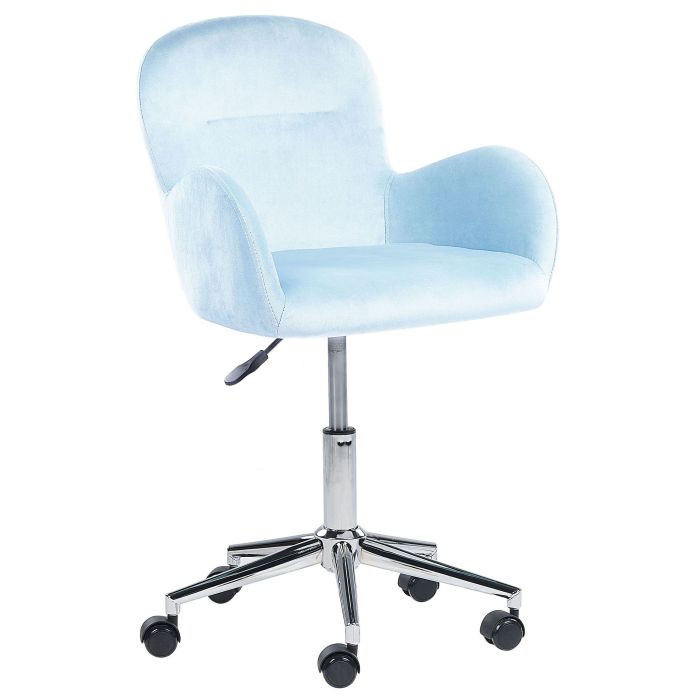 Velvet Desk Chair Light Blue PRIDDY