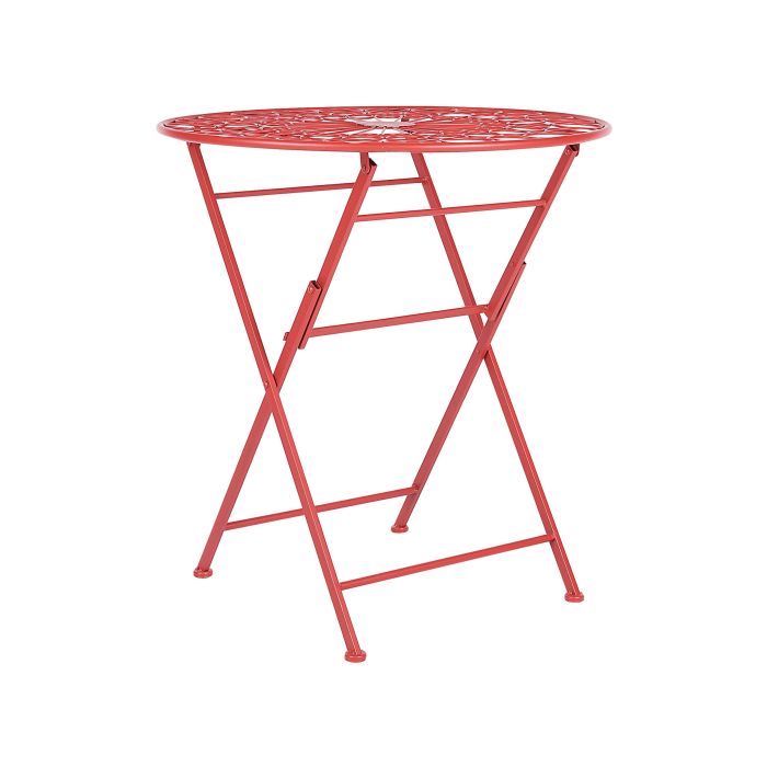 Metal Garden Bistro Table ø 70 cm Red SCARIO