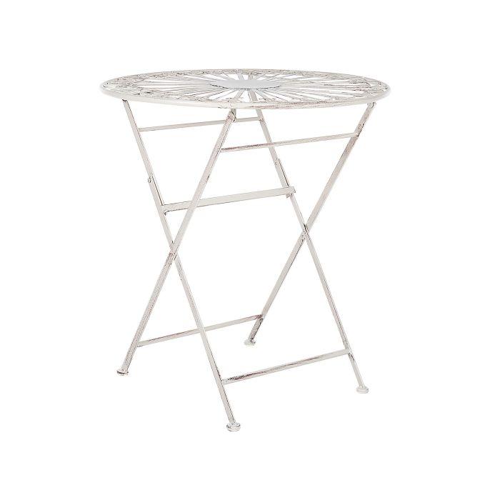 Metal Garden Bistro Table ø 70 cm Off-White SCAFA