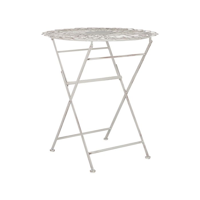 Metal Garden Bistro Table ø 70 cm Off-White STIFFE