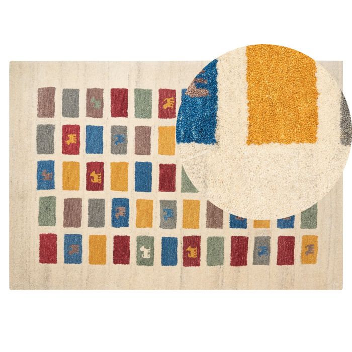 Wool Gabbeh Area Rug 140x200cm Multicolour