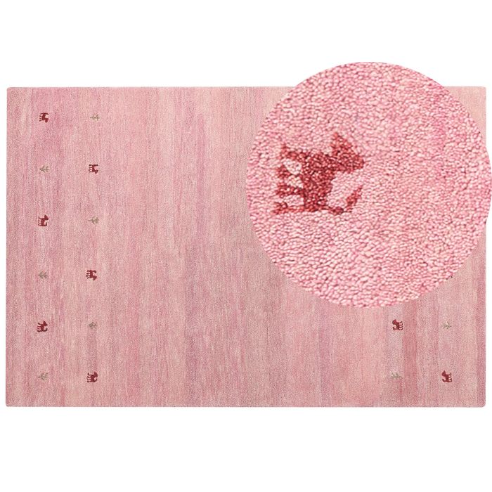 Wool Gabbeh Area Rug 200x300cm Pink
