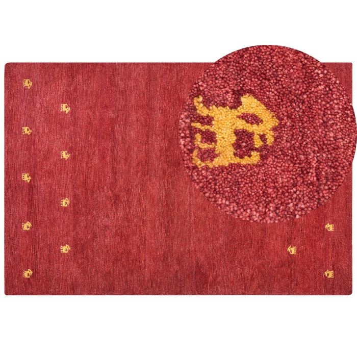 Wool Gabbeh Area Rug 200x300cm Red