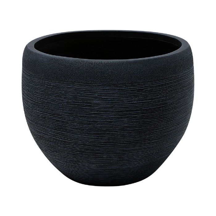 Stone Plant Pot 50x50x39 cm Black ZAKROS