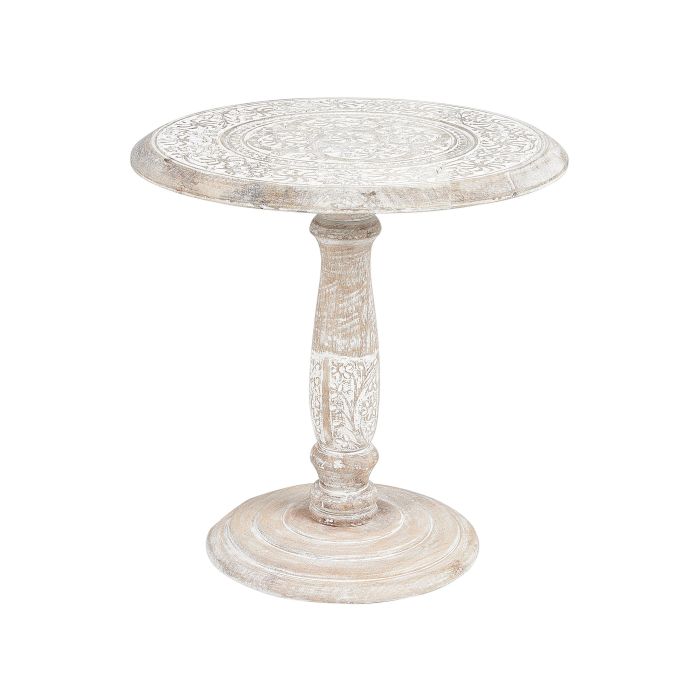 Mango Wood Side Table Off-White JAMBIA