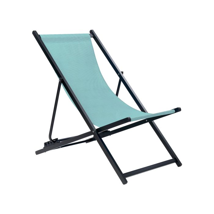 Folding Deck Chair Turquoise and Black LOCRI II