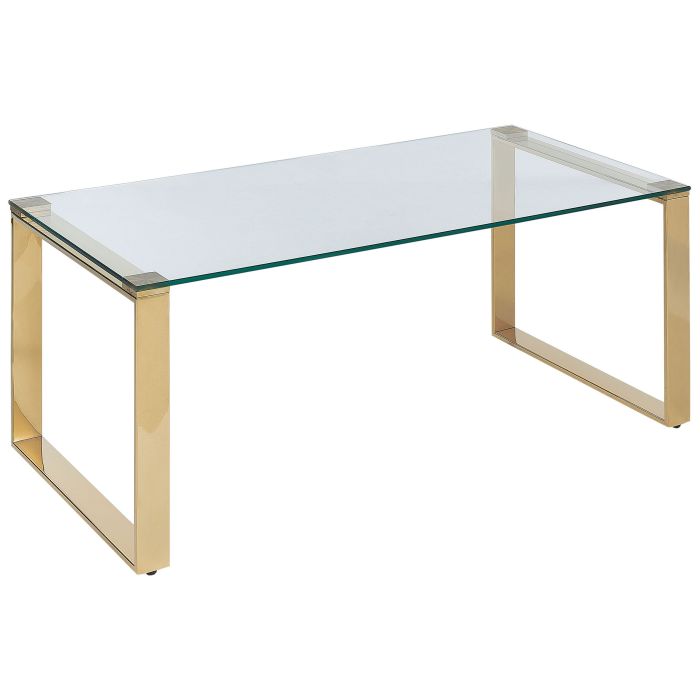 Glass Top Coffee Table Gold TILON