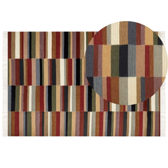 Wool Kilim Area Rug 160x230cm Multicolour