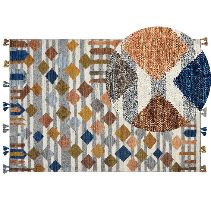 Wool Kilim Area Rug 160x230cm Multicolour