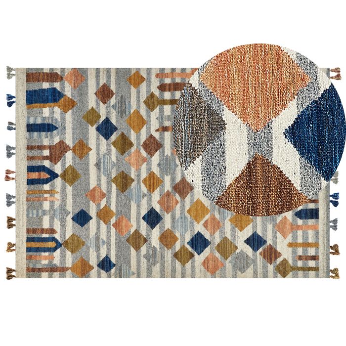 Wool Kilim Area Rug 200x300cm Multicolour