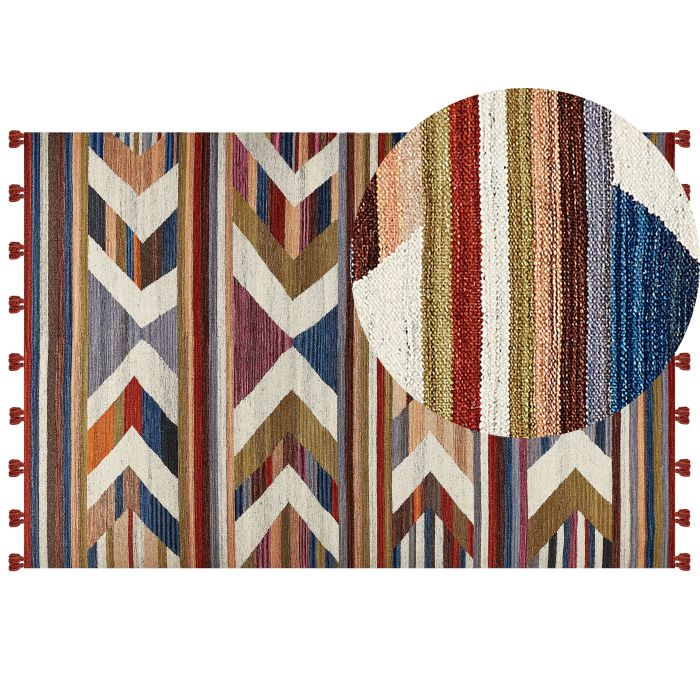 Wool Kilim Area Rug 200x300cm Multicolour