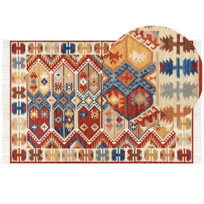 Wool Kilim Area Rug 200x300cm Multicolour