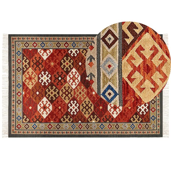 Wool Kilim Area Rug 200x300cm Multicolour