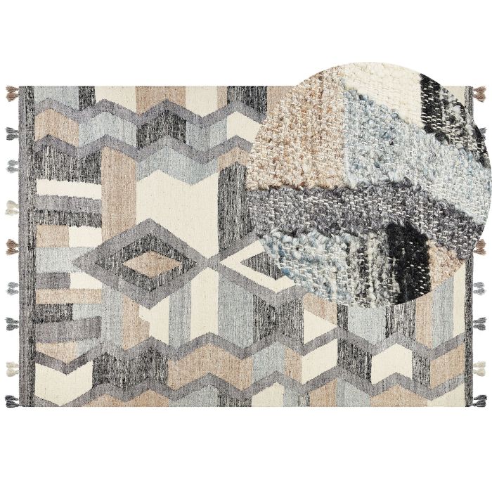 Wool Kilim Area Rug 200x300cm Multicolour
