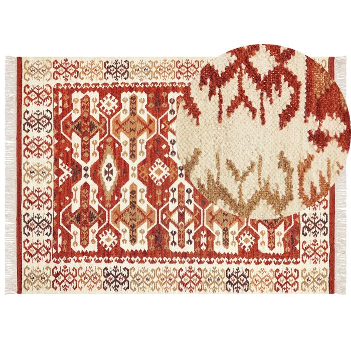 Wool Kilim Area Rug 160x230cm Multicolour