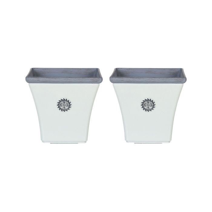 Set of 2 Plant Pots 32 x 32 x 31 cm White ELATEIA