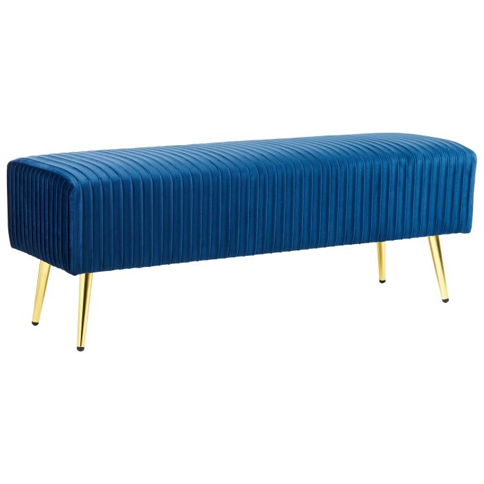 Velvet Bedroom Bench Blue PATERSON