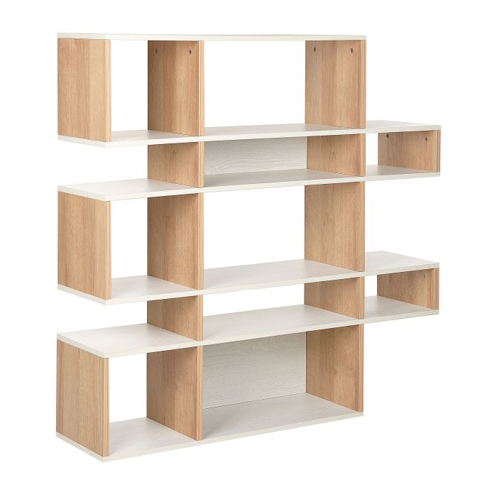 5 Tier Bookcase Light Wood and White AMARILO