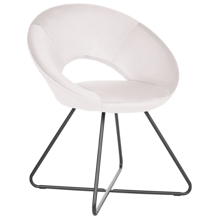 Velvet Accent Chair Off-White RACHEL