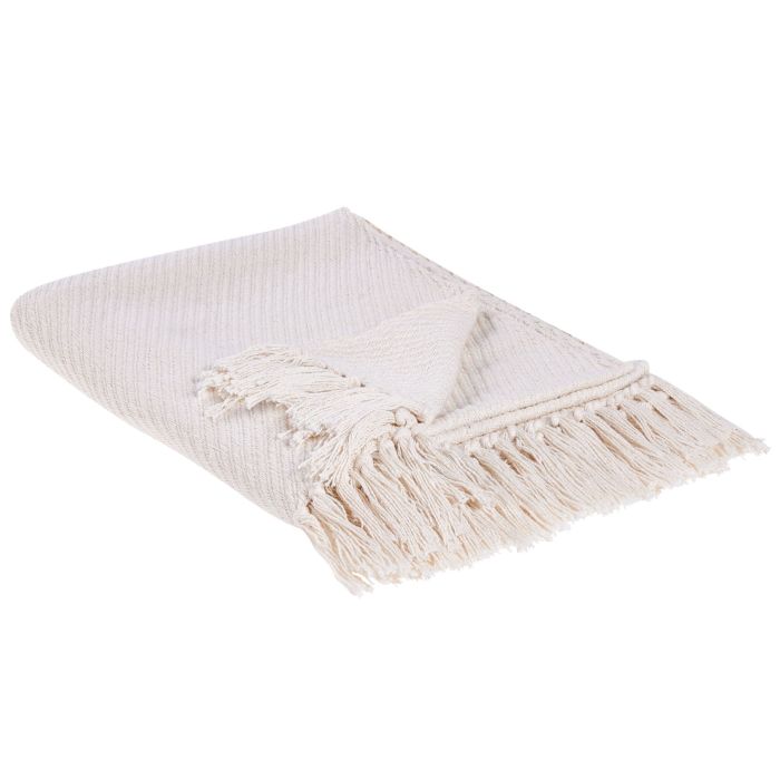 Cotton Blanket 125 x 150 cm Beige YARSA