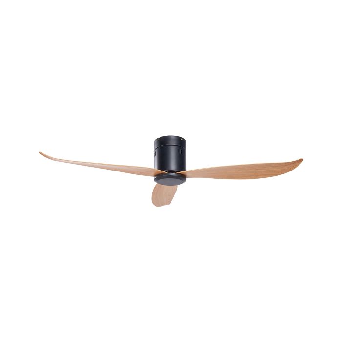 Ceiling Fan Black and Light Wood MALAD