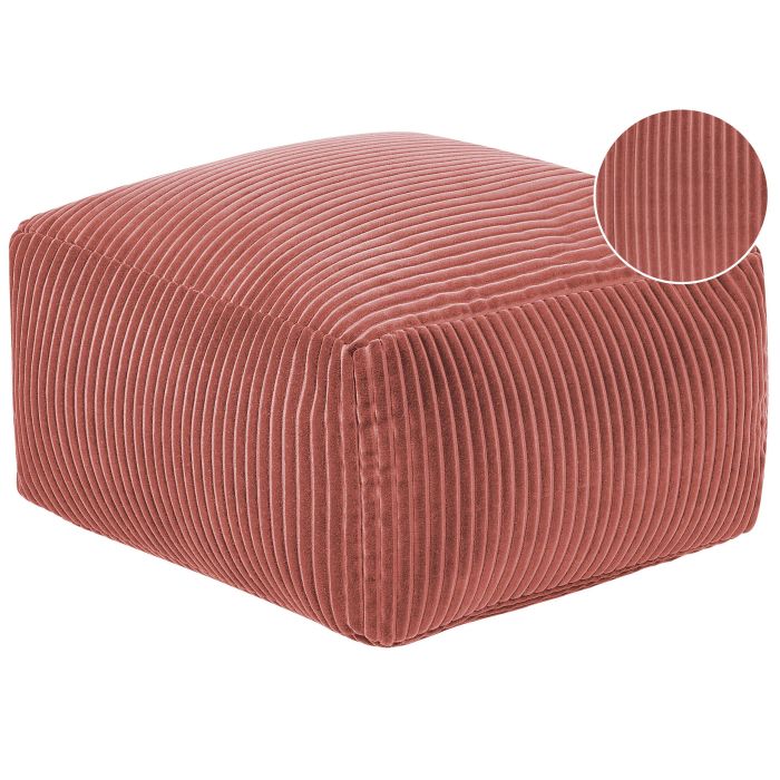 Corduroy Pouffe Light Red MUKKI