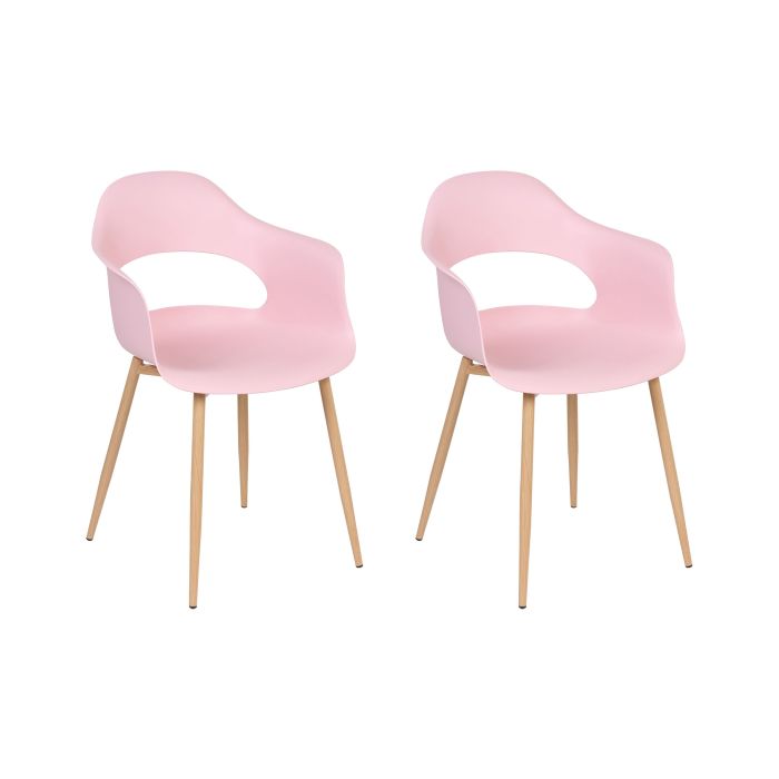 Set of 2 Dining Chairs Pink UTICA