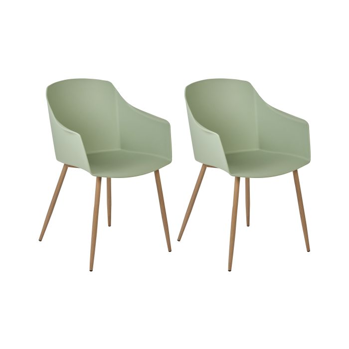 Set of 2 Dining Chairs Light Green FONDA II