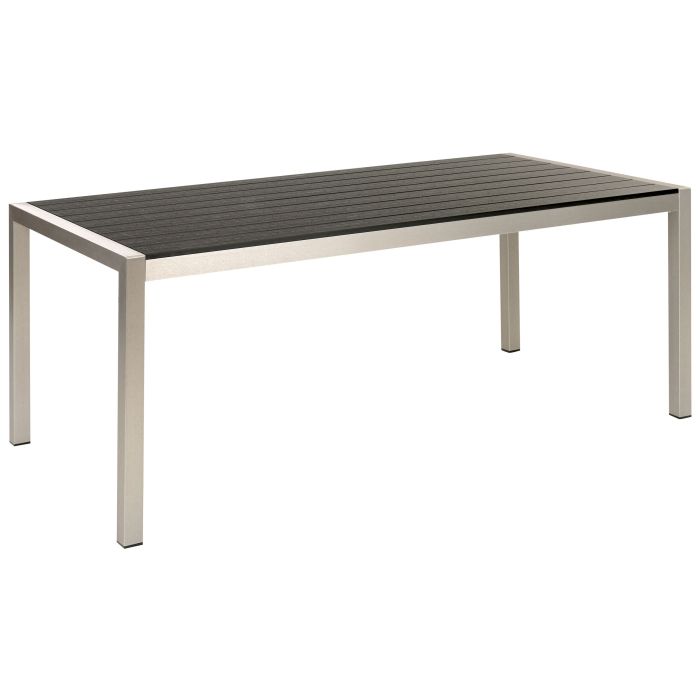 Aluminium Garden Table 180 x 90 cm Black and Silver VERNIO
