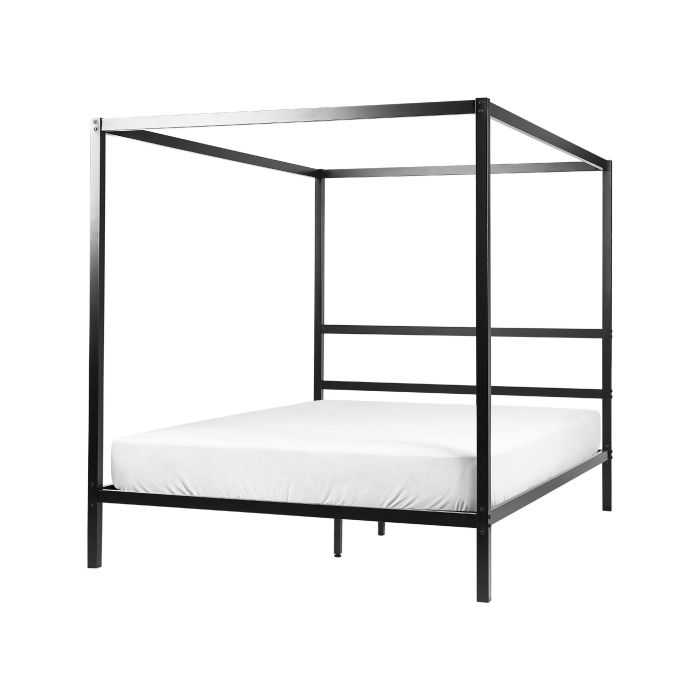 Metal EU King Size Canopy Bed Black LESTARDS