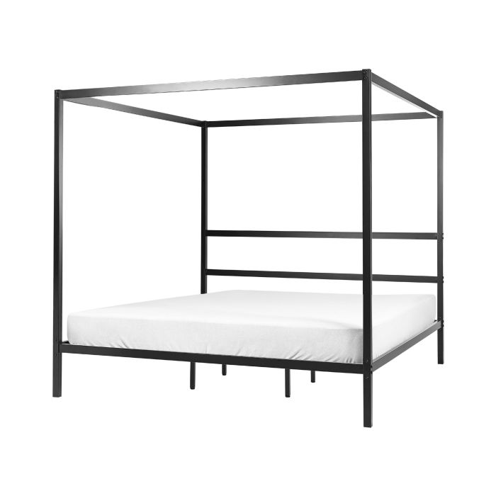 Metal EU Super King Size Canopy Bed Black LESTARDS