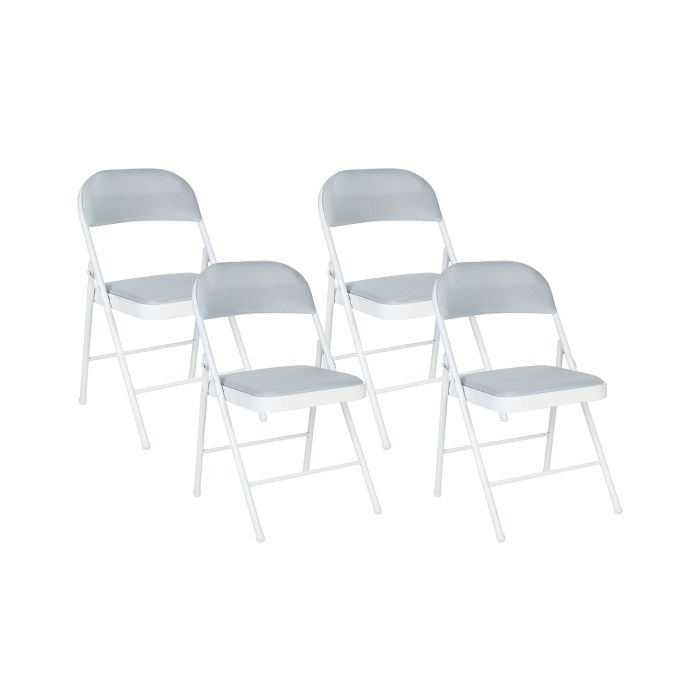 Set of 4 Folding Chairs Light Grey SPARKS