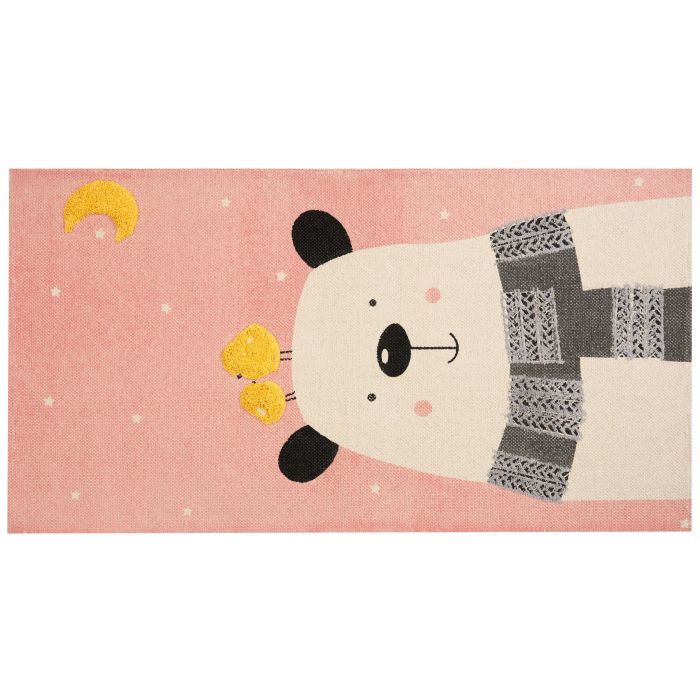 Cotton Kids Rug Bear Print 80x150cm Multicolour