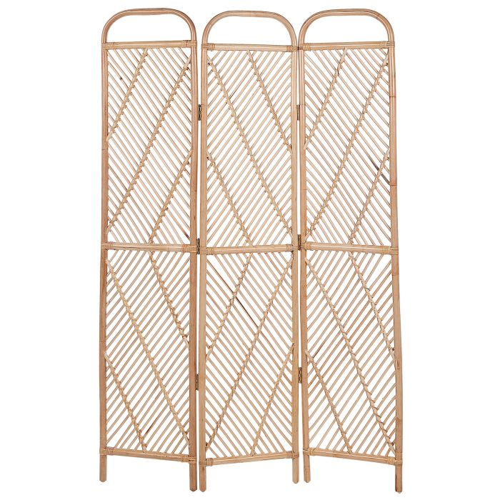 Folding Rattan 3 Panel Room Divider 106 x 180 cm Natural COSENZA