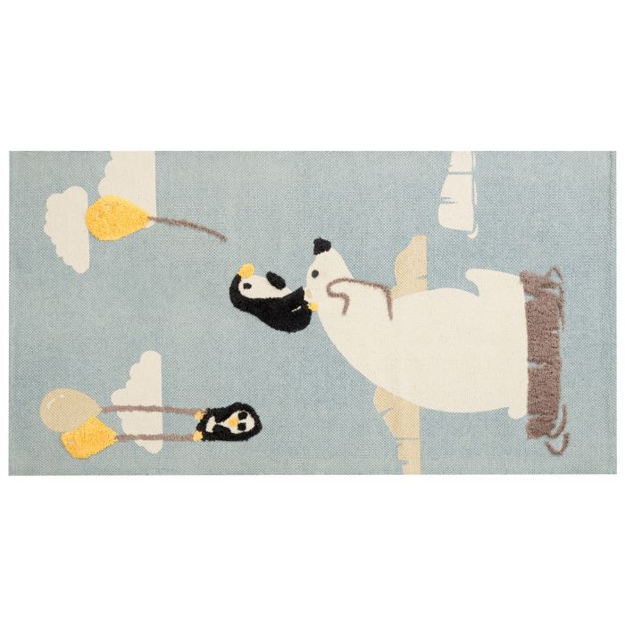 Cotton Kids Rug Polar Bear Print 80x150cm Multicolour