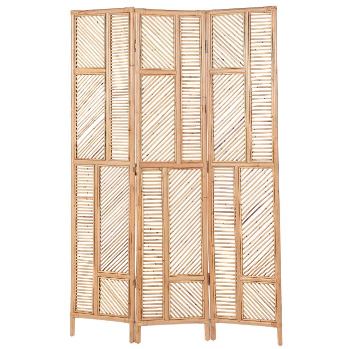 Folding Rattan 3 Panel Room Divider 117 x 180 cm Natural LAMEZIA