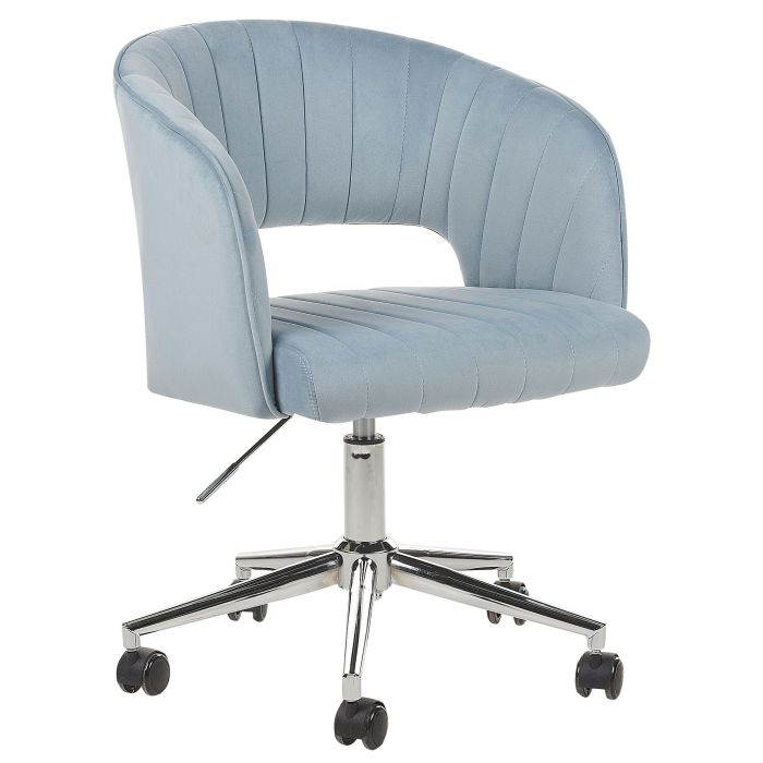 Velvet Desk Chair Beige Light Blue KATONAH