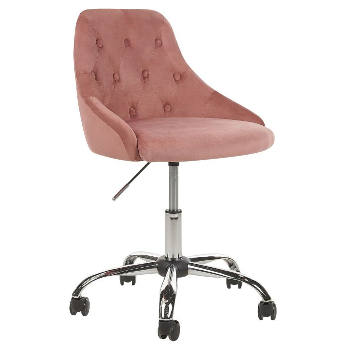 Velvet Desk Chair Pink PARRISH