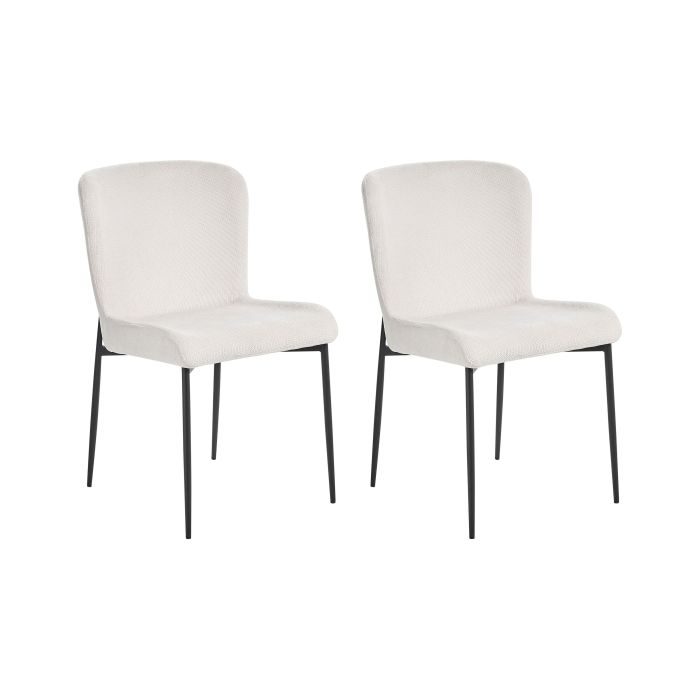 Set of 2 Fabric Chairs Off-White ADA