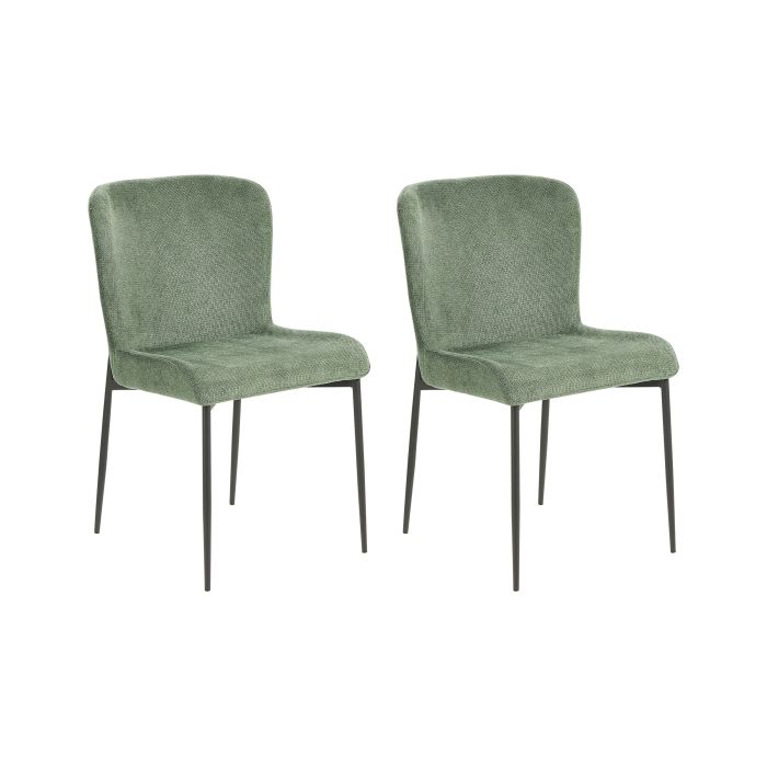 Set of 2 Fabric Chairs Green ADA