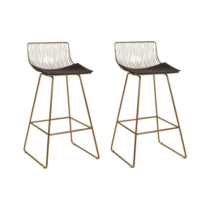 Set of 2 Metal Bar Chairs Gold FREDONIA