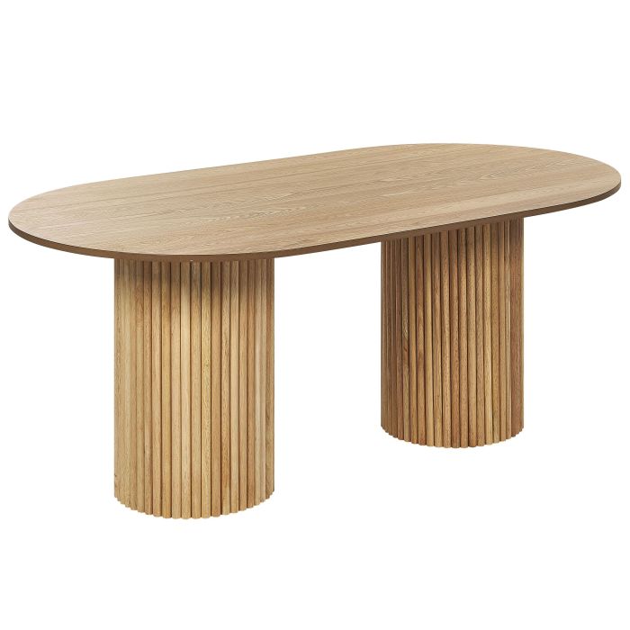 Oval Dining Table 180 x 100 cm Light Wood SHERIDAN