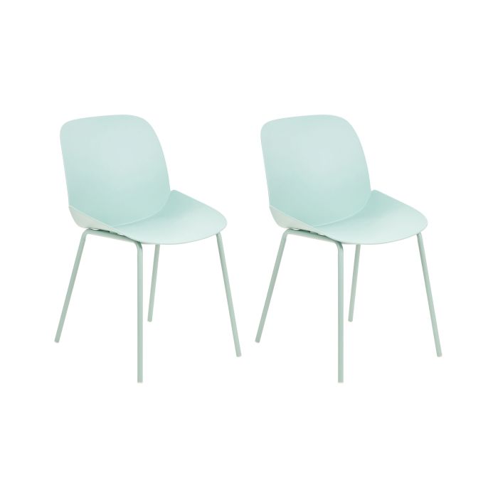 Set of 2 Dining Chairs Mint Green MILACA